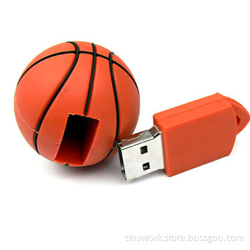 PVC Basketball Shaped USB 2.0 Flash Drive Memory Stick Storage Thumb U-Disk